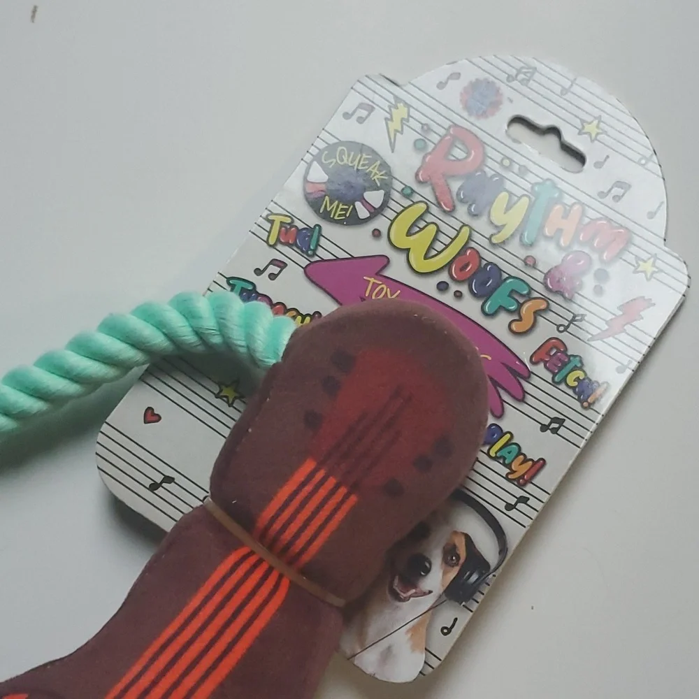Bow Wow Rhythm & Woofs Guitar Squeak Toy-OS